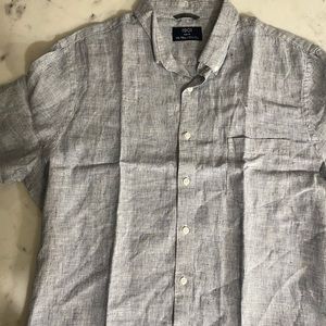 1901 by Nordstrom grey blue linen SL XXL trim